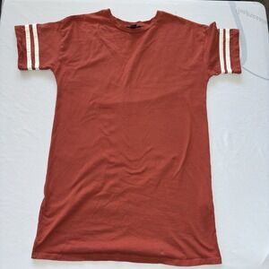 Forever 21 + Womens Large Red-Orange Short Sleeve Ringer T-Shirt Dress